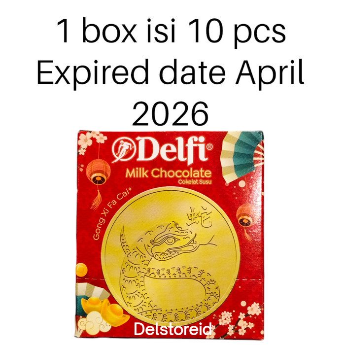 

Imlek Coklat delfi gold coin edisi Imlek 2025 shio ular box isi 10 x 25 pcs !NEW