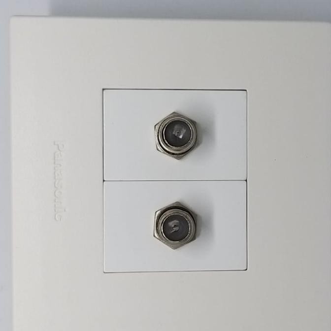 READY STOP KONTAK FACEPLATE OUTLET 2 TV KABEL FRAME PANASONIC