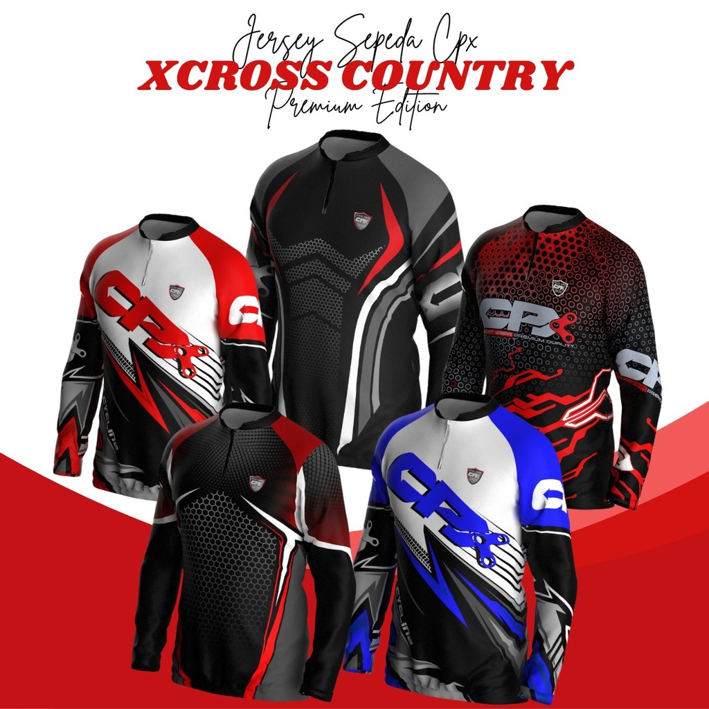 RB CPX Baju Kaos Jersey Sepeda Mtb Kaos Gowes Pria Wanita Lengan Panjang Full Printing Original