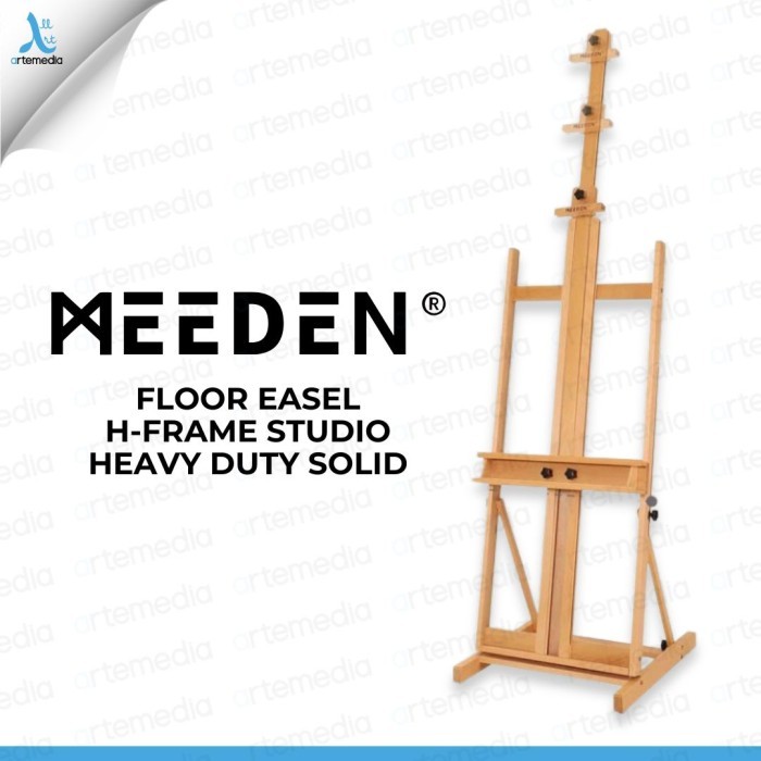 

TERLARIS! Meeden Floor Easel H-Frame Studio Heavy Duty Solid Wood Stand Lukis