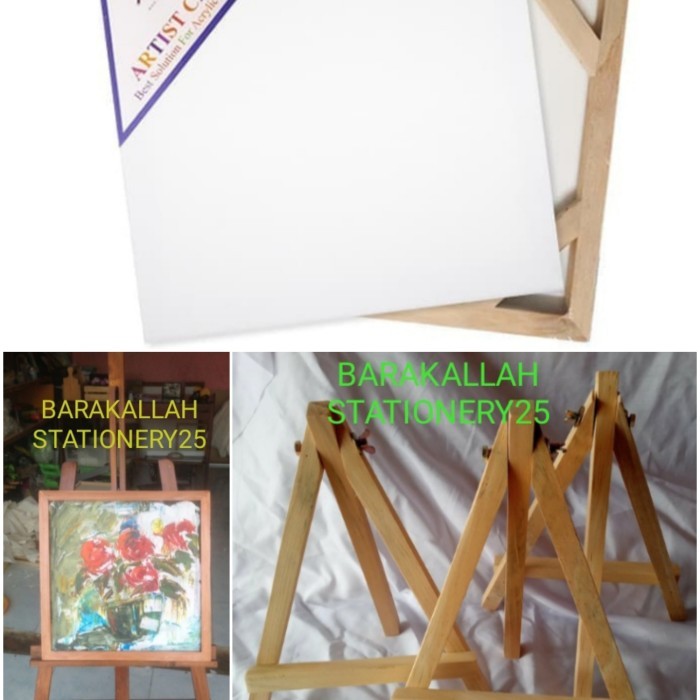 

paket kanvas20x20 +mini easel display kanvas 20x20cm