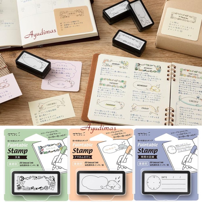 

TERBARU! Midori Stamp Half Self Ink for Notebook and Journal - stempel / cap