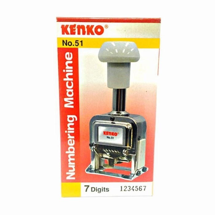

Kenko Numerator NUMBERING STEMPEL ANGKA OTOMATIS 7 DIGIT No. 51 STAMP MACHINE