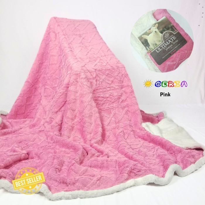 Terlaris Selimut Bulu Lembut Ultimate Bulu Domba Tebal 2 Lapis 150X200 Cm Ready
