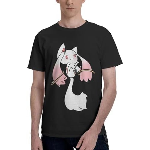 Puellas Anime Magi Manga Madoka Kartun Magica Kyubey Pria T-Shirt Musim Panas Olahraga Kasual Lengan