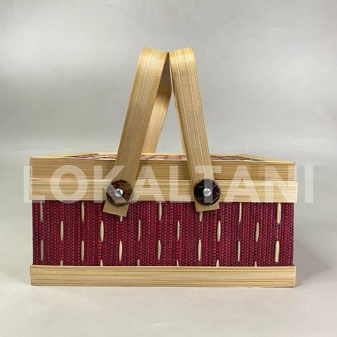 

Fgh Rantang Bambu Kotak Natal / Hampers Bambu Premium Imlek Merah 2Cm