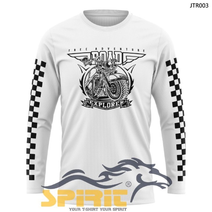 Kaos Baju Kaos Atasan Pria Motor Touring Free Adventure Lengan Panjang