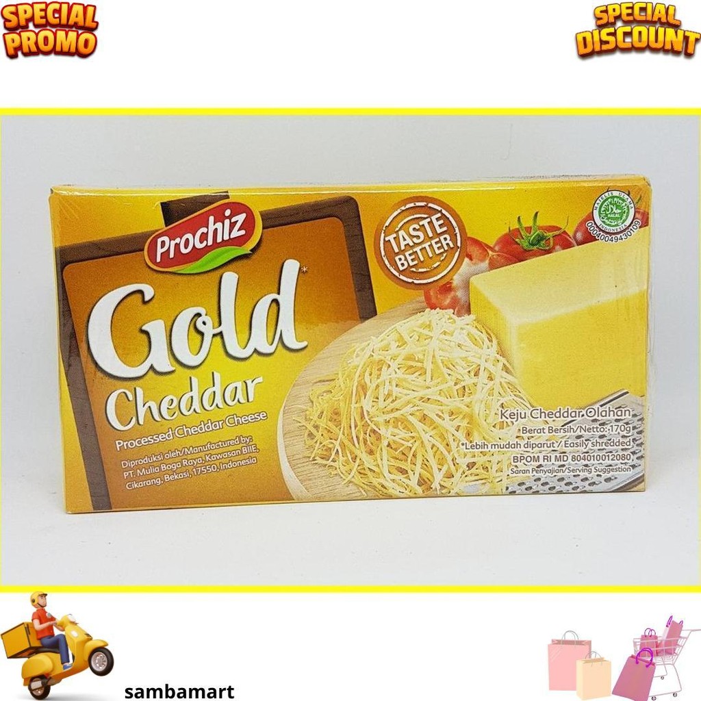 

Keju Prochiz Gold Cheddar 170 Gr Bj Promo 1.1