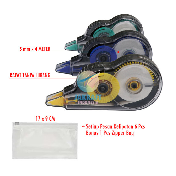 

Tipe-X Tip-Ex Pita Mini Squeezy Ct-Sq03 Correction Tape Panjang 4M