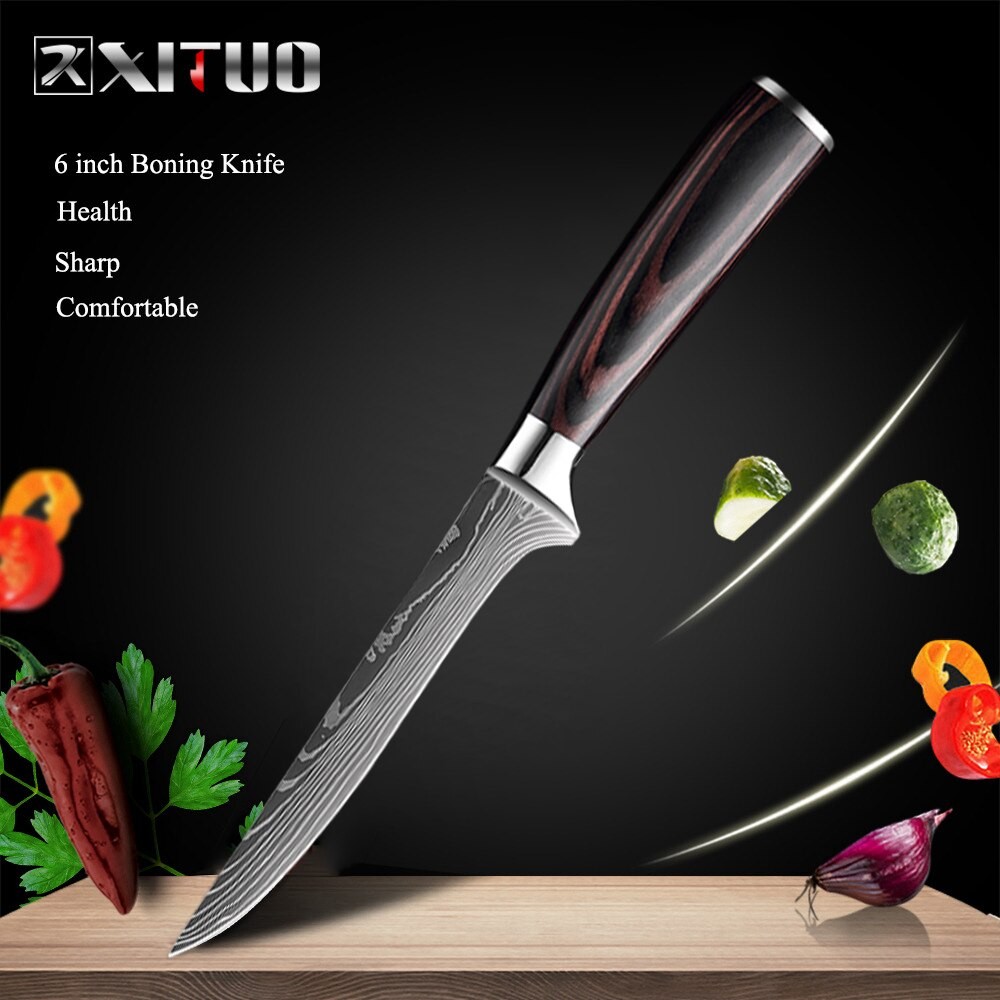 Pisau Dapur Stainless Steel Chef Damascus Pattern