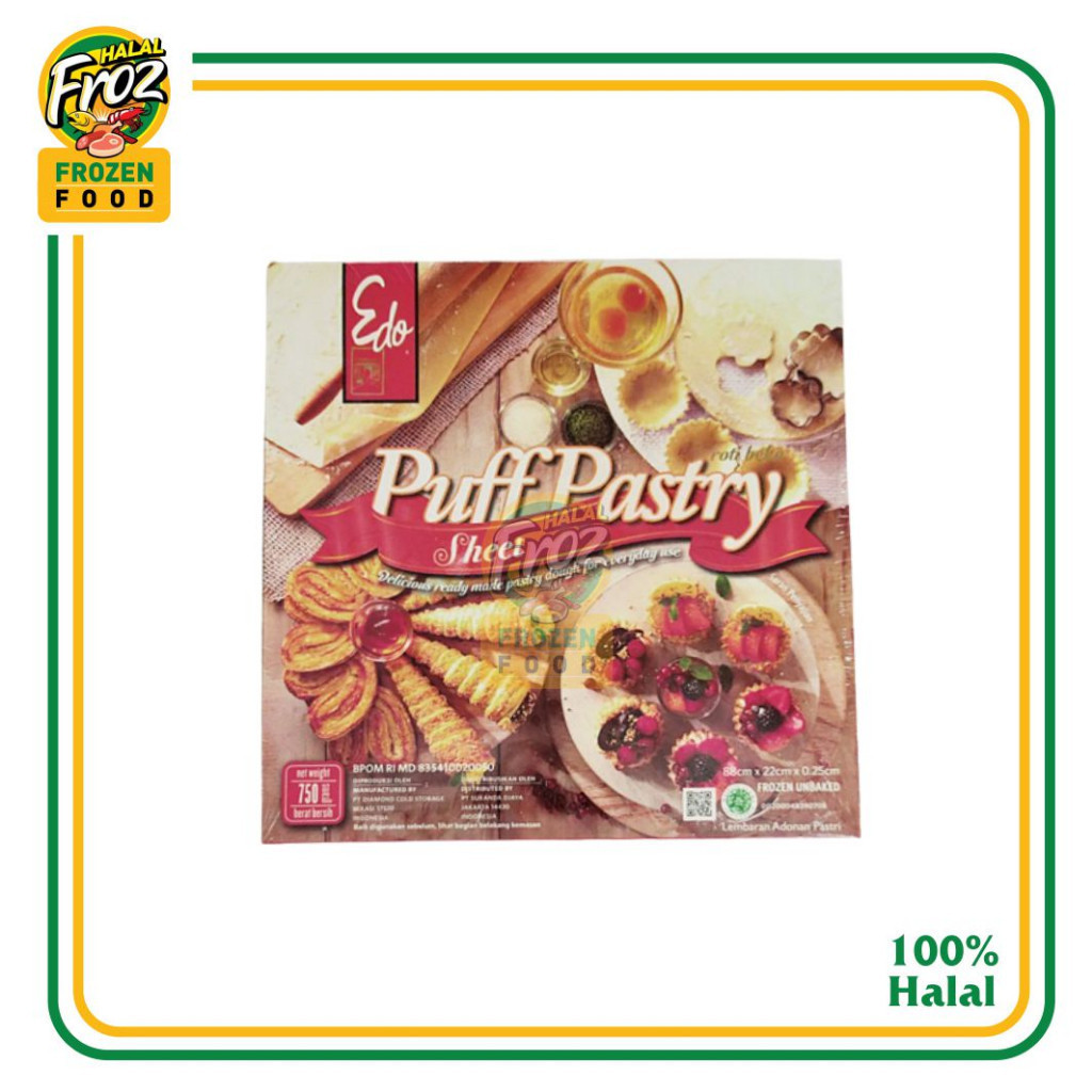 

Puff Pastry Edo 750 gramGosend Ready, Paling murah, Terlaris