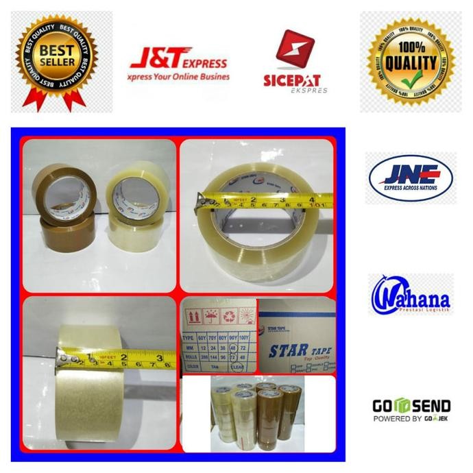 

Promo Lakban Bening/Coklat harga 6pcs COD