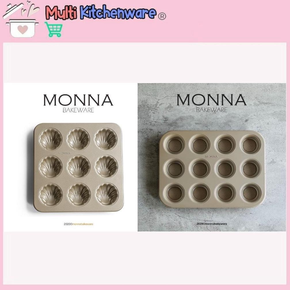 tan loyang pan monna bakeware muffin pan 12 c / sea shell pan