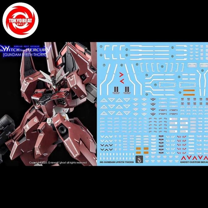Original Hg Gundam Lfrith Thorn Water Decal Ghost Custom Decal