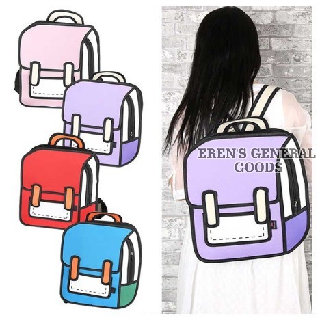 EKSLUSIF TERMURAH 3DRK Tas Ransel Cartoon / Kartun 3D 2D Sekolah Jepang Korea