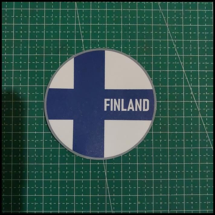 

DISKON STICKER FLAG BENDERA FINLAND FINLANDIA ROUNDED !!