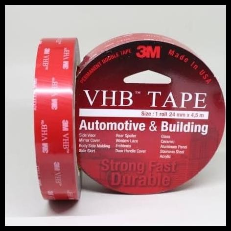 

HOT DEAL 3M VHB DOUBLE TAPE 24 MM X 4.5 M ASLI ORIGINAL MERAH 3 M !!!!!!