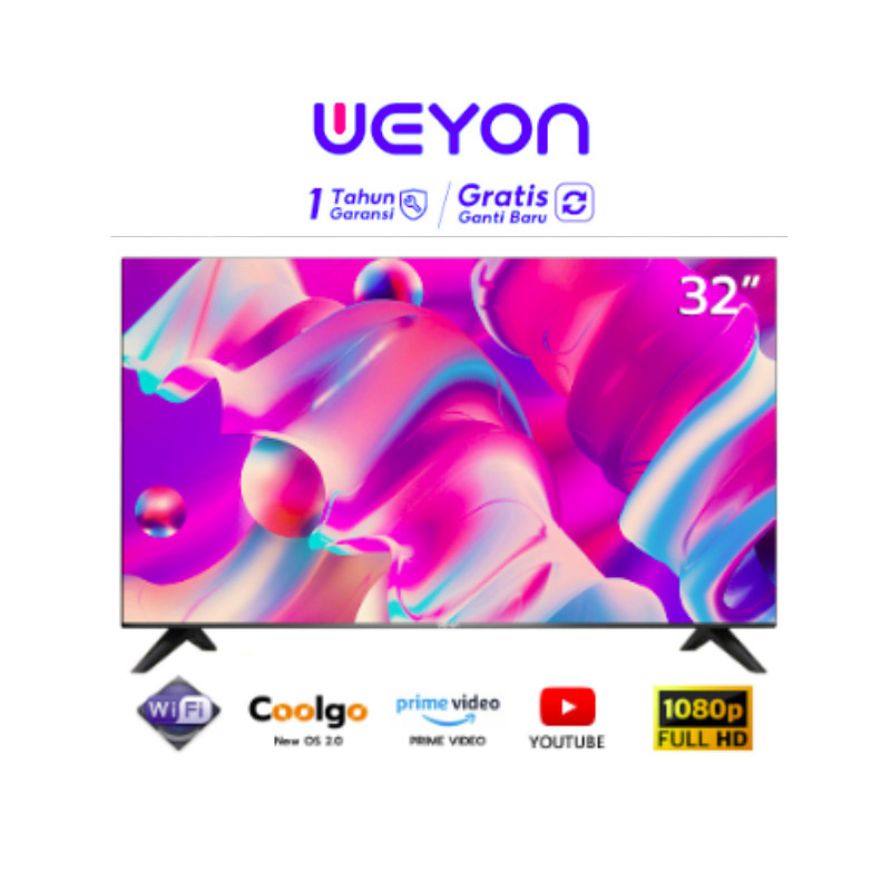 Packing KAYU - Smart TV 32inch Weyon Android 11 COOLITA Youtube Garansi 1 Tahun MONITOR CCTV