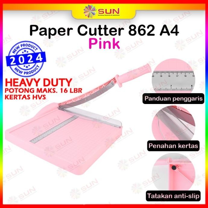 

sale! alat paper cutter tipe 862 a4 ( alat potong / mesin pemotong kertas hvs, sticker, dos, pvc id card, yellow board, art paper, vinyl. bontax camel, kertas foto a4 glossy silky glossy photo paper a5 a4)