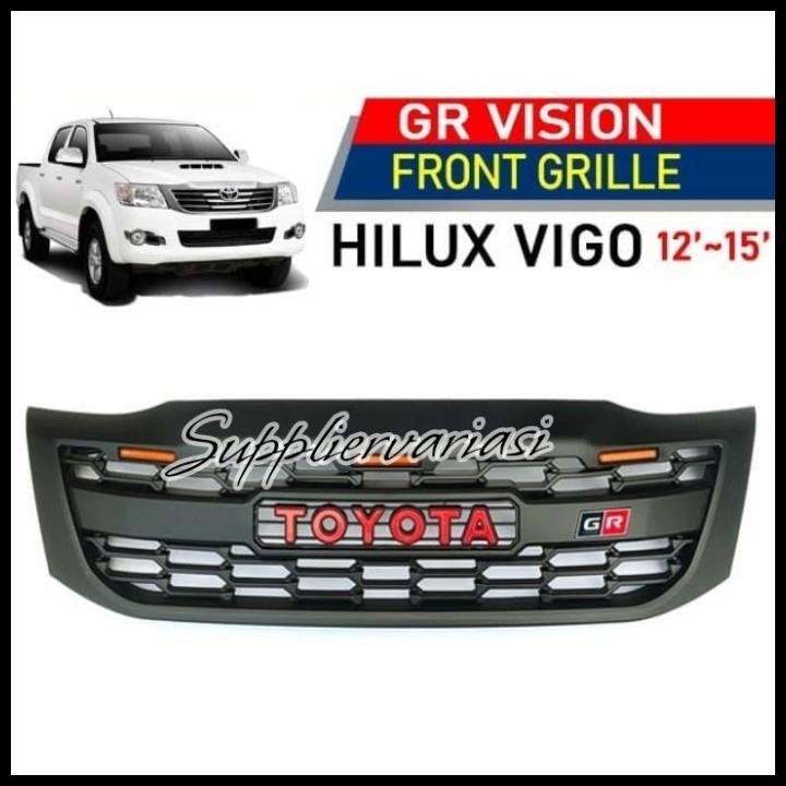 HOT DEAL GRIL GRILL GRILLE DEPAN HILUX VIGO 2012 2013 2014 2015 MODEL RAPTOR LOGO TOYOTA GR+LED GRIL
