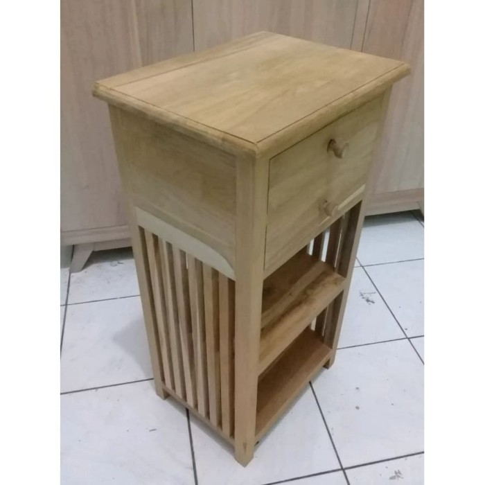 Meja Nakas Kayu Jati Serbaguna Mentah