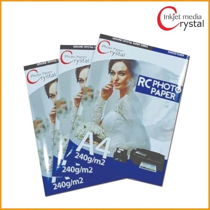 

sale! crystal luster / glossy rc photo paper a4 kertas foto 20 lbr