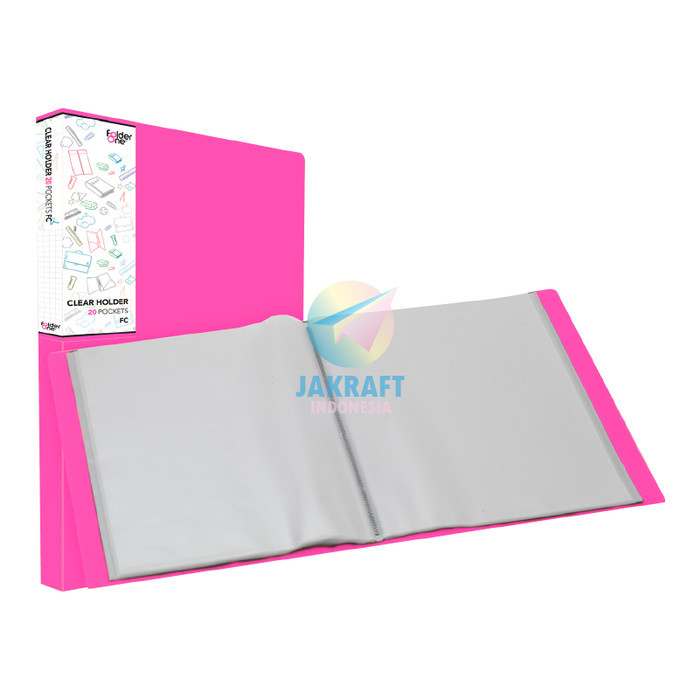 

Clear Holder Folio F4 Fc Isi 20 Display Book (Merah Muda Pink)