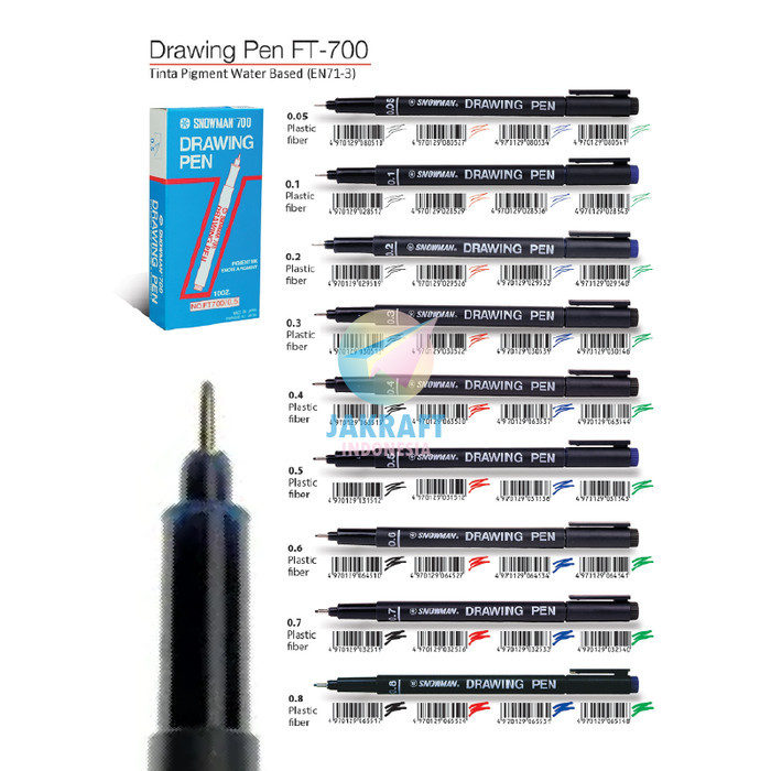 

Spidol Drawing Pen Snowman Ft-700 Gambar Sketsa 0.05 0.1 0.2 0.3 0.4 0.5 0.6 0.7 0.8 Mm Koleksi
