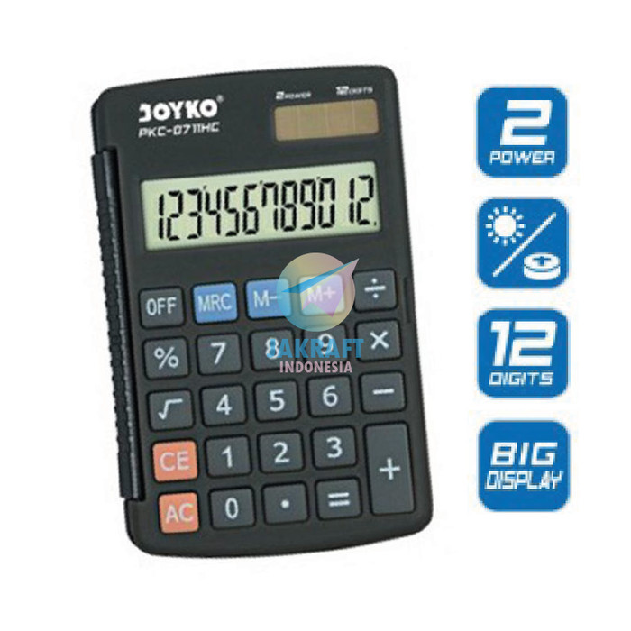 

Kalkulator Mini Joyko Pkc-0711Hc Pocket Calculator 12 Digit Dual Power