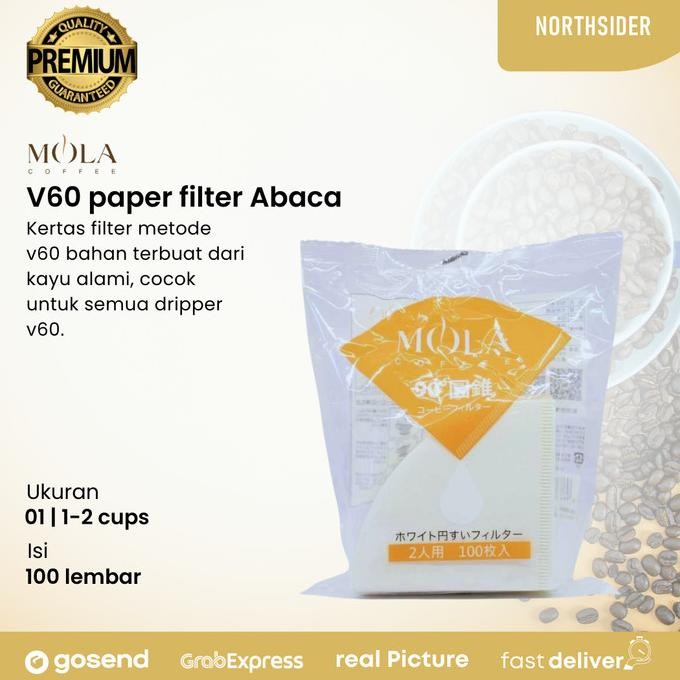 

sale! mola paper filter v60-01w - kertas filter kopi 100 pcs white
