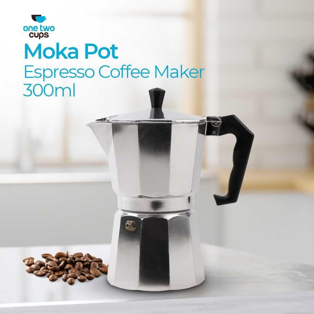 Moka Pot Espresso Coffee Maker Stovetop 6 Cup 300ml JF112 Mesin Kopi Ekspreso Kapsul Low Rumahan Esp