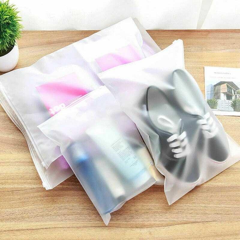 Kantong Plastik PVC Pouch Zipper Organizer Travel LIN3S Tas Baju Pakaian Untuk Bepergian Mudik Besar