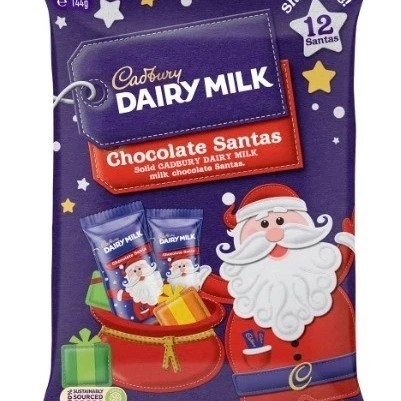 

Cadbury Dairy Milk Chocolate Christmas Santa 12 Piece Pack 144g