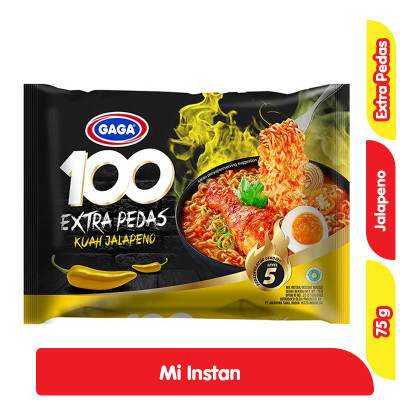 

Gaga 100 Ekstra Pedas Mie Instan Kuah Jalapeno 75 g