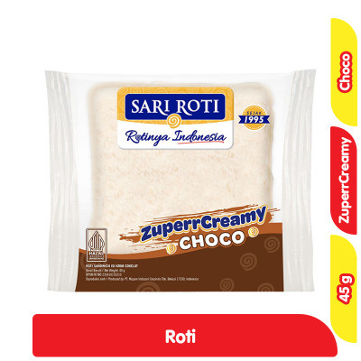 

Sari Roti ZuperrCreamy Sandwich Isi Krim Cokelat 45 g