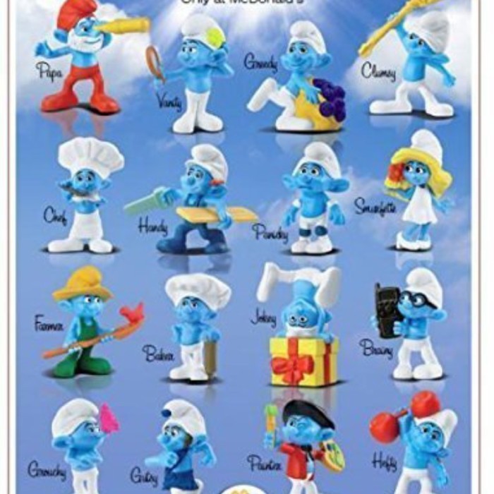 rare happy meal the Smurfs USA version set Segel