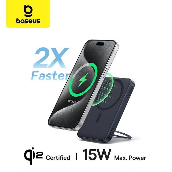 BASEUS PICOGO MAGNETIC MAGSAFE POWER BANK QI2 20W WITH STAND 5000MAH