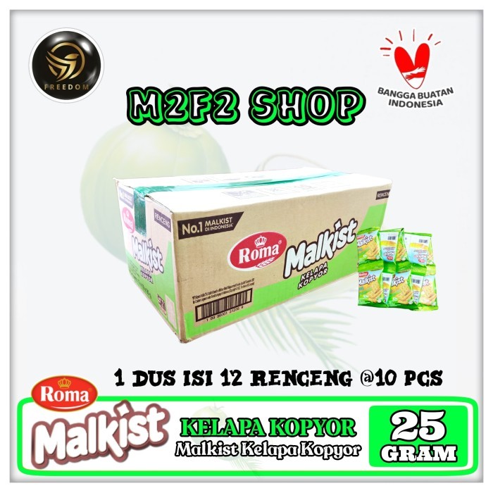 

Roma Biskuit Malkist Kelapa Kopyor Sachet - 25 gr (Harga Karton)