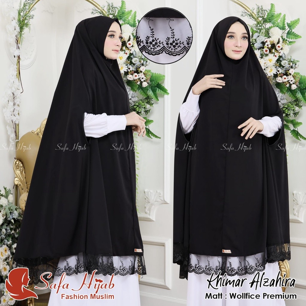 Khimar Terbaru Khimar Alzahira Hijab Syari Renda Jilbab Instan Syari Wolfis Premium Safa Hijab