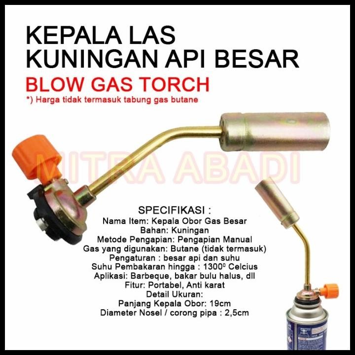 Blow Gas Torch / Kepala Las Kuningan API BESAR - Kepala Gas Pemantik