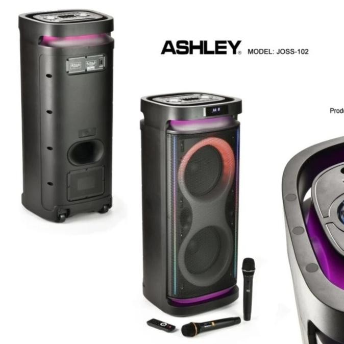 Sale Speaker Partybox Ashley Joss-102 2X10Inch Usb Bluetooth Original Garansi Resmi Ashley