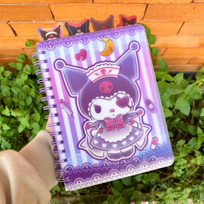 

Notebook Ring Kuromi Diary A5 Buku Catatan Spiral Sanrio Pp002