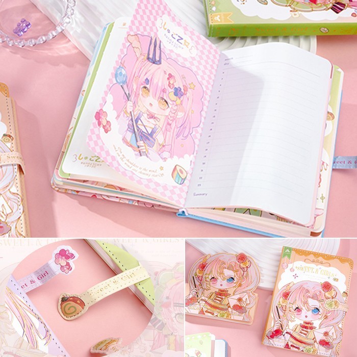 

Magnetic Notebook Pop Up Buku Diary Sweet Girl Holiday Pu Leather 0849