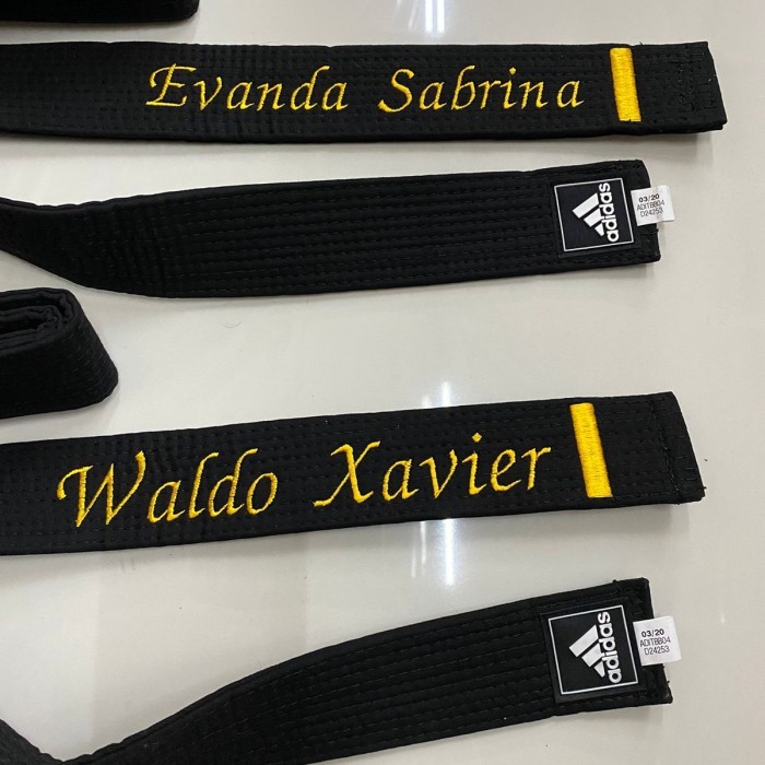 TERBARU Sabuk Hitam Taekwondo Adidas-Bordir