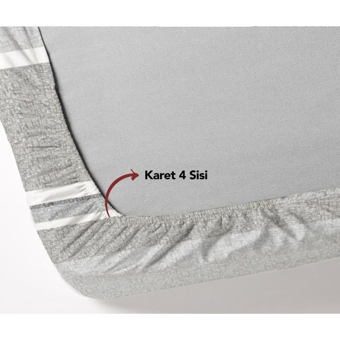 King Rabbit Organic Bamboo Collagen Set Sprei  Sarung Bantal Guling Motif Klein Grey New 100 % Origi