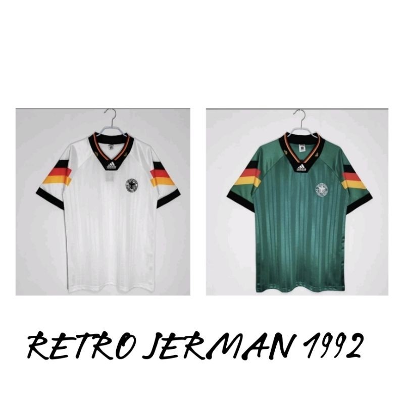 Hight Quality JERSEY BOLA RETRO JERMAN HOME AWAY 1992 ( lis 3 warna lengan) dan 1996 GRADE ORI