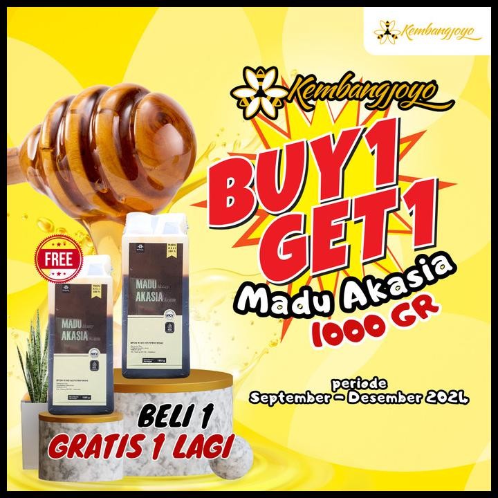 

[ Buy 1 Get 1 ] Madu Kembang Joyo Madu Akasia 1000 Gr Original Best Quality