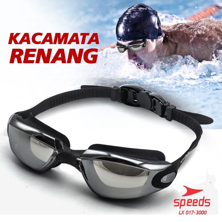 SPEEDS Kacamata renang anak Dewasa Remaja Miror ANTI FOG & UV PROTECTION 017-3000
