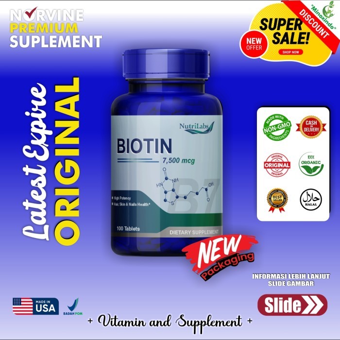 Nutrilabs Biotin 7500mcg isi 50