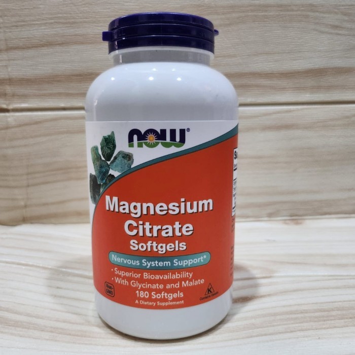 Now Foods Magnesium Citrate 180 Softgels Glycinate and Malate